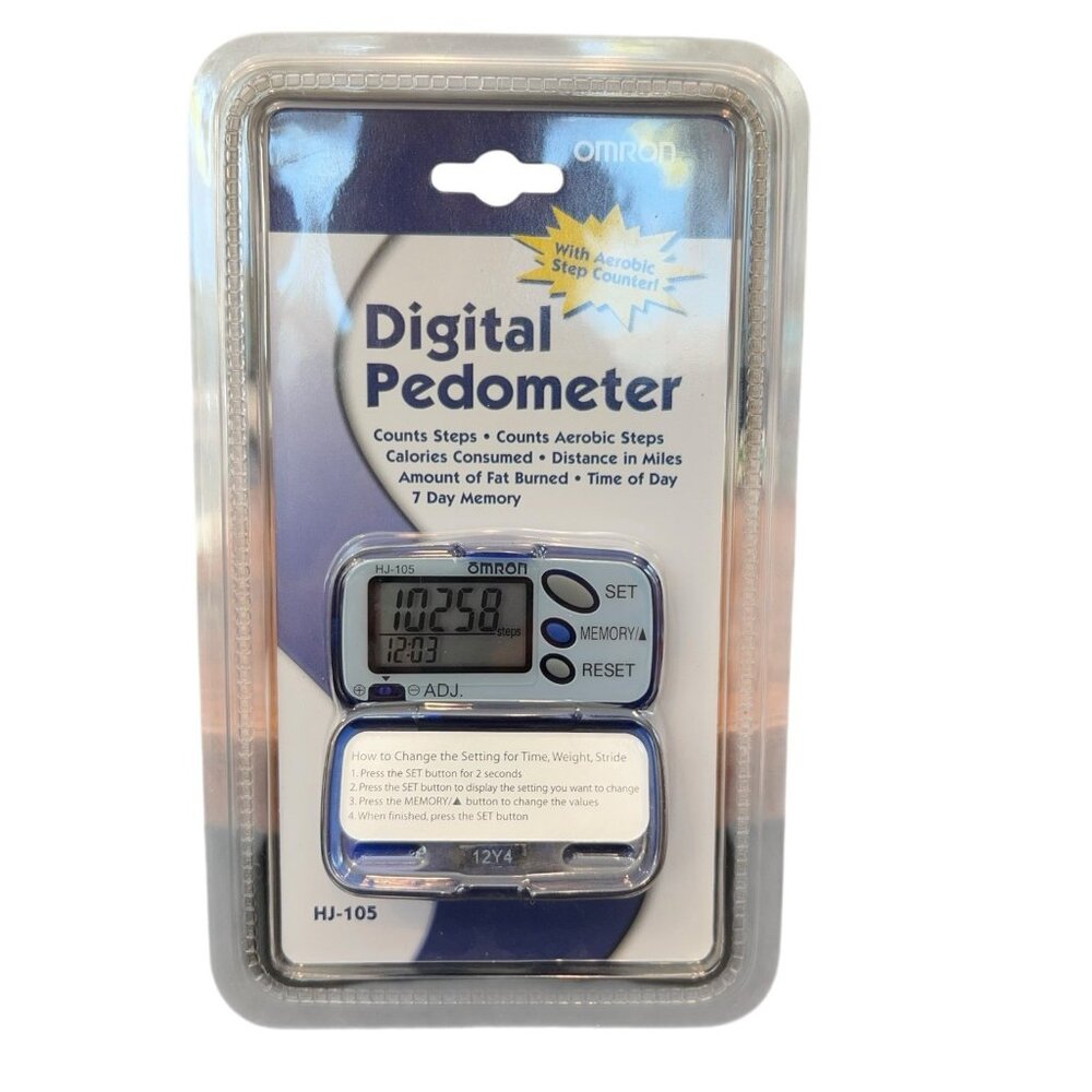 New Factory Sealed Omron Pedometer Model HJ-105 Calorie Step Counter Walking